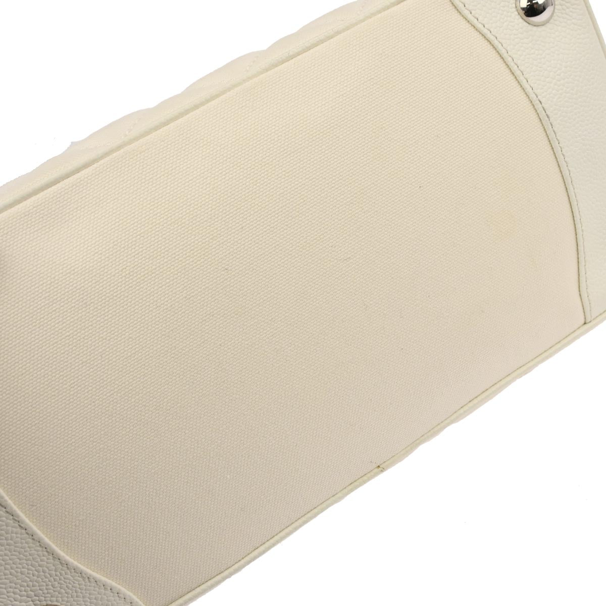 Chanel 2005-2006 White Canvas Calfskin Fringe Tote Handbag