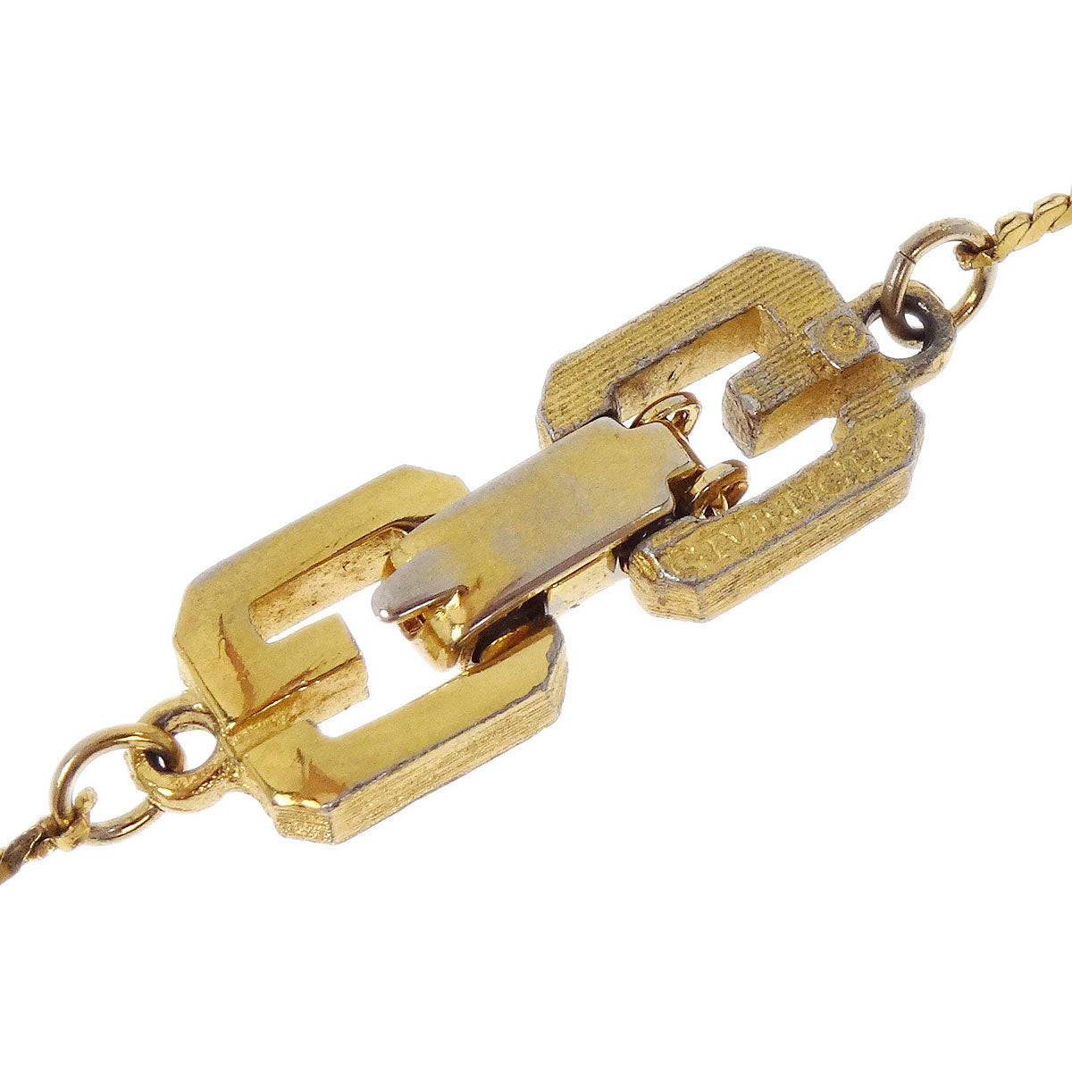 Givenchy Gold Square Chain Pendant Necklace
