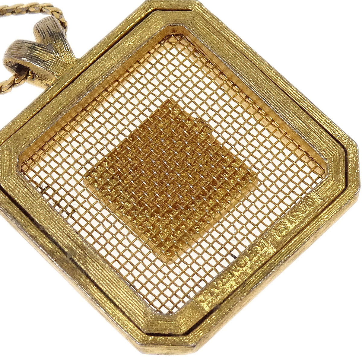 Givenchy Gold Square Chain Pendant Necklace
