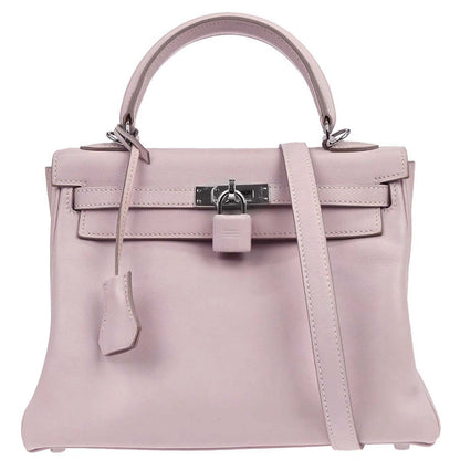 Hermes Rose Dragee Swift Kelly 25 Retourne 2way Shoulder Handbag