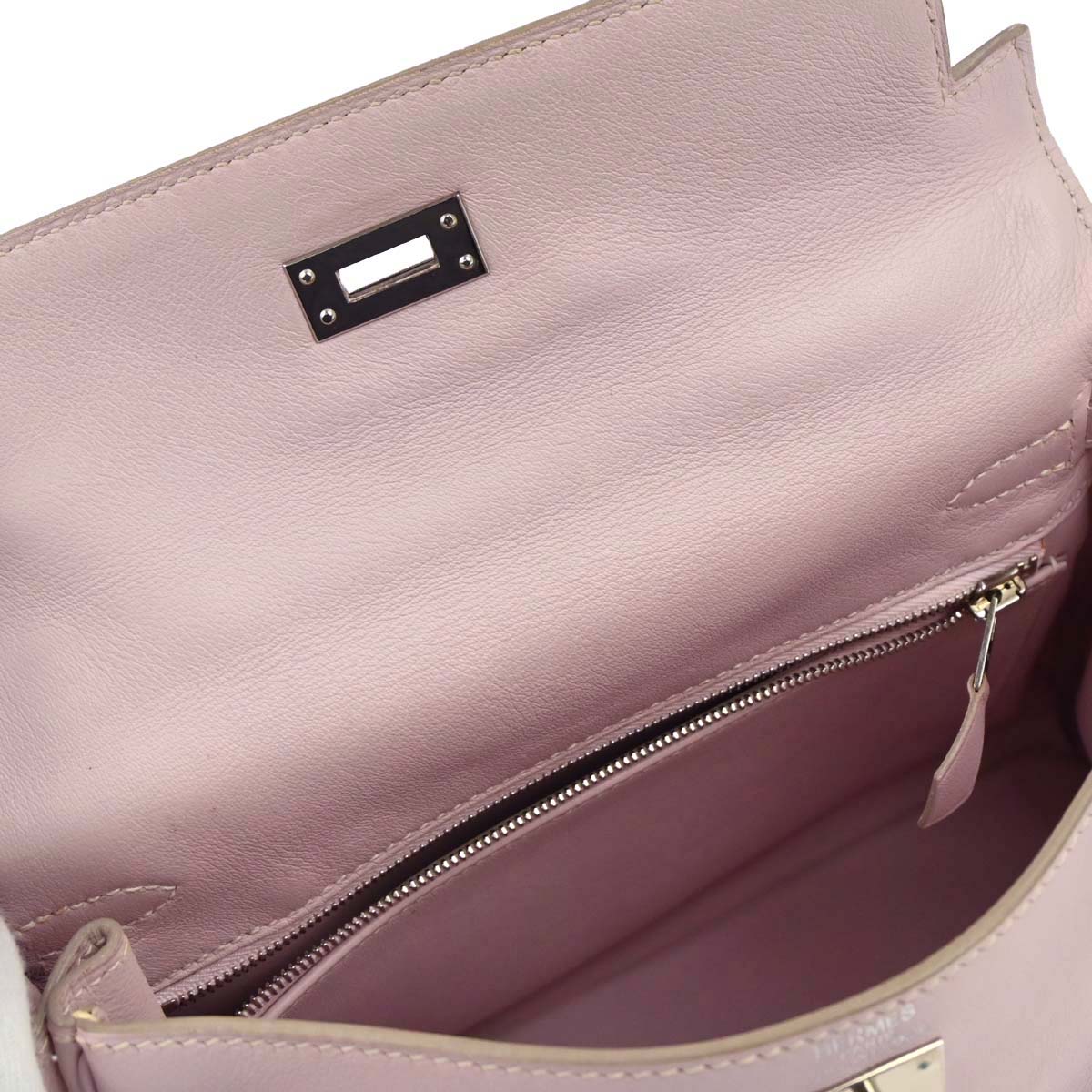 Hermes Rose Dragee Swift Kelly 25 Retourne 2way Shoulder Handbag