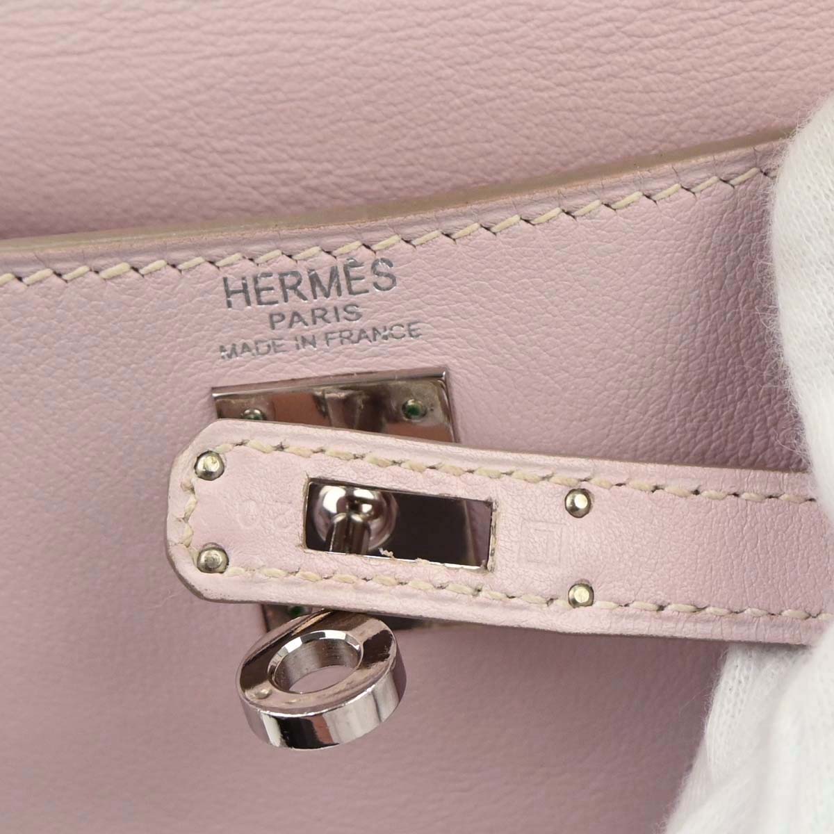 Hermes Rose Dragee Swift Kelly 25 Retourne 2way Shoulder Handbag
