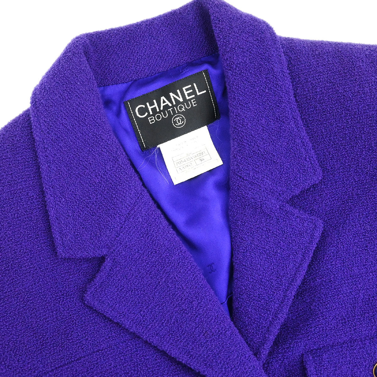 Chanel 1995 Setup Suit Jacket Skirt Purple #36