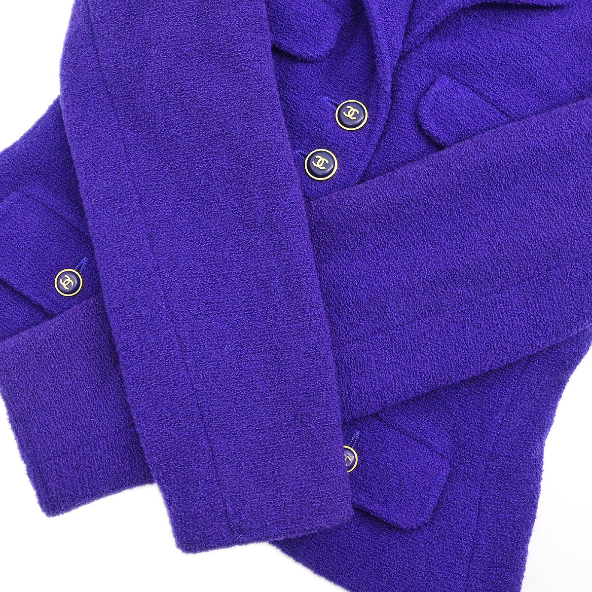 Chanel 1995 Setup Suit Jacket Skirt Purple #36