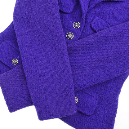 Chanel 1995 Setup Suit Jacket Skirt Purple #36