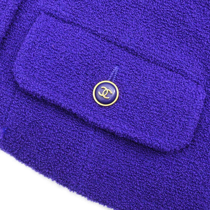 Chanel 1995 Setup Suit Jacket Skirt Purple #36