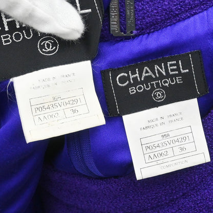 Chanel 1995 Setup Suit Jacket Skirt Purple #36