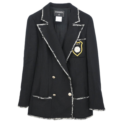 Chanel 2005 Emblem Double Breasted Jacket Black #38