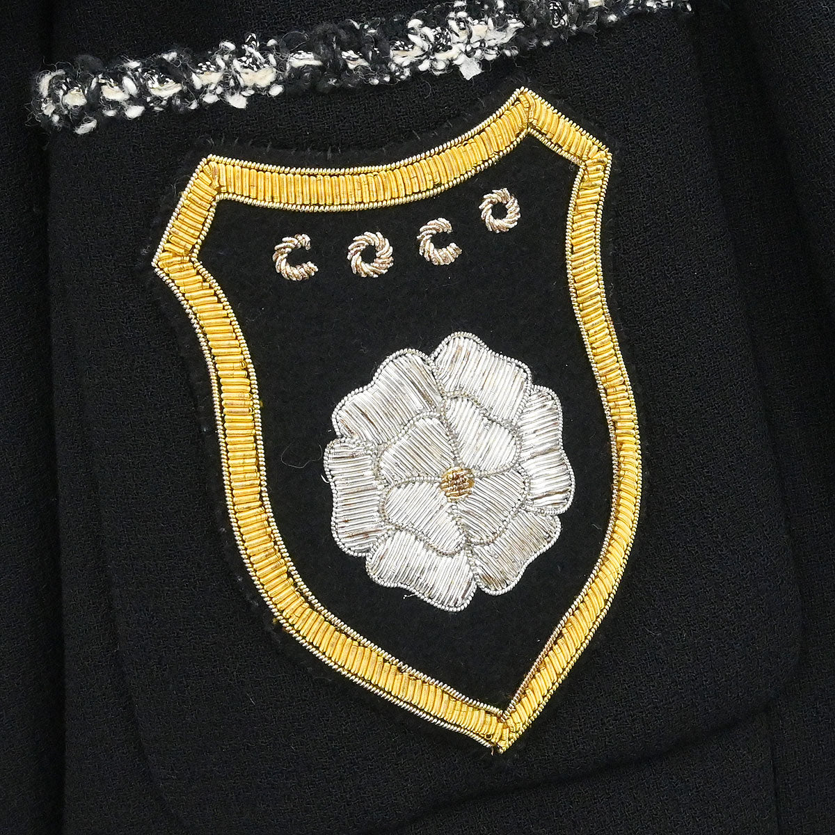 Chanel 2005 Emblem Double Breasted Jacket Black #38