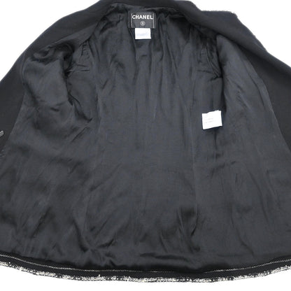 Chanel 2005 Emblem Double Breasted Jacket Black #38
