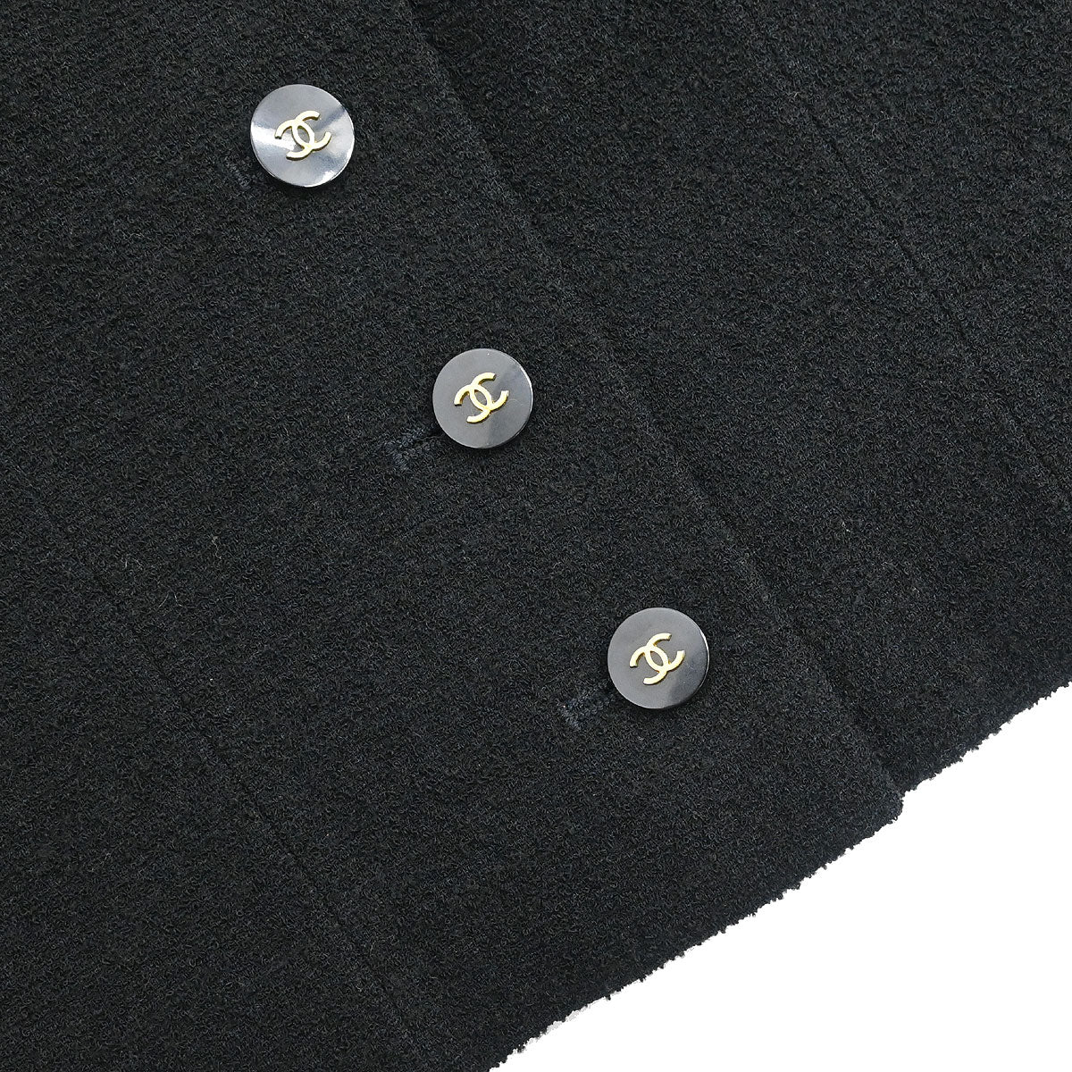 Chanel 1995 Single Breasted Collarless Jacket Black #38