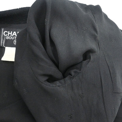 Chanel 1995 Single Breasted Collarless Jacket Black #38