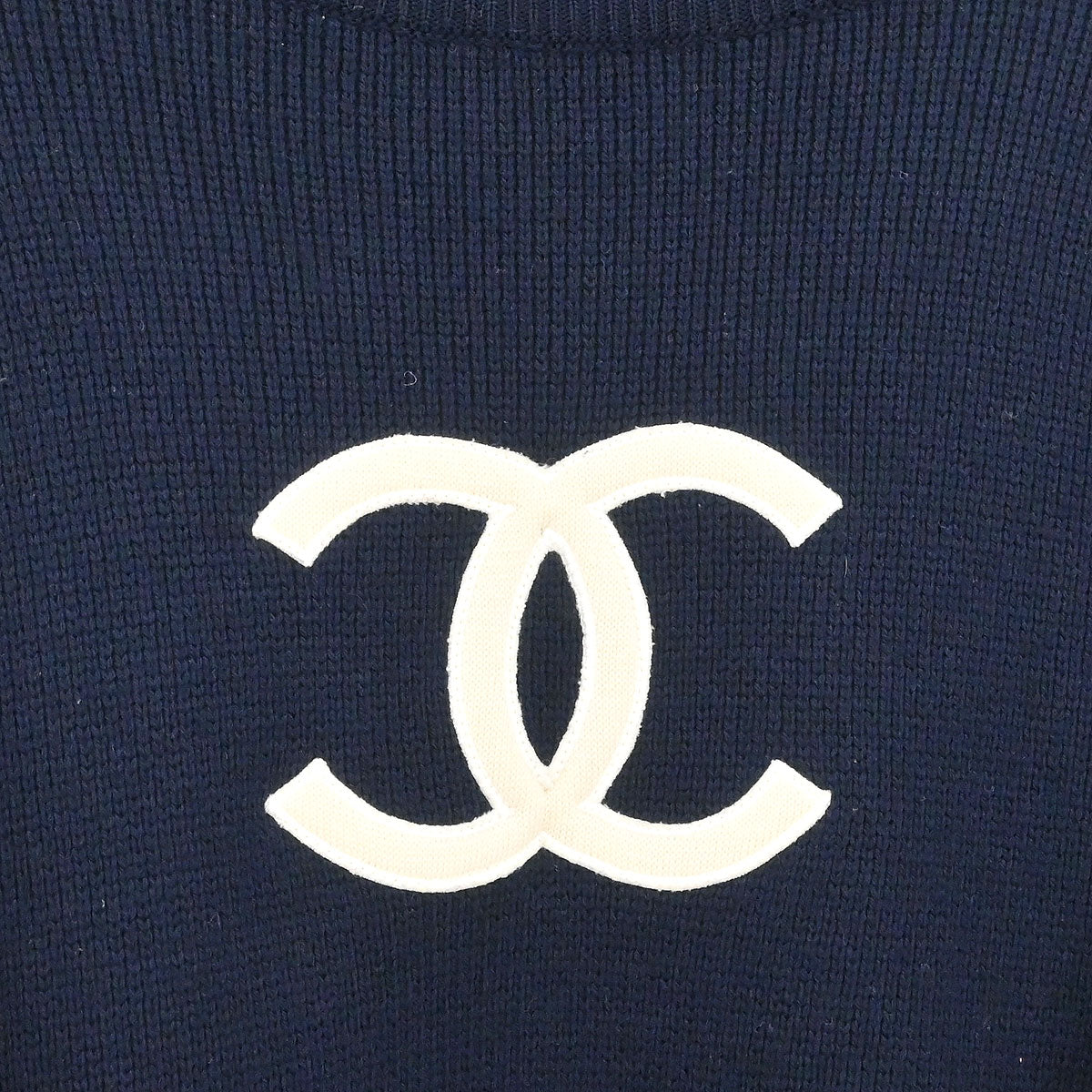 Chanel 1994 Sweater Knit Top Navy #42