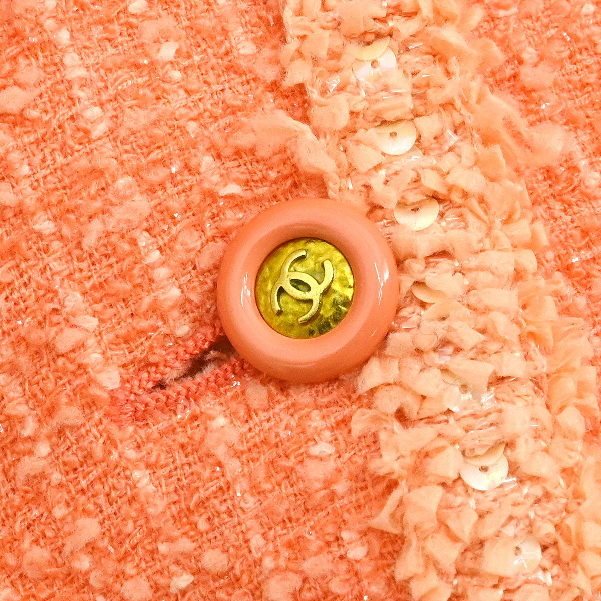 Chanel 1995 Setup Suit Jacket Skirt Salmon Pink #38