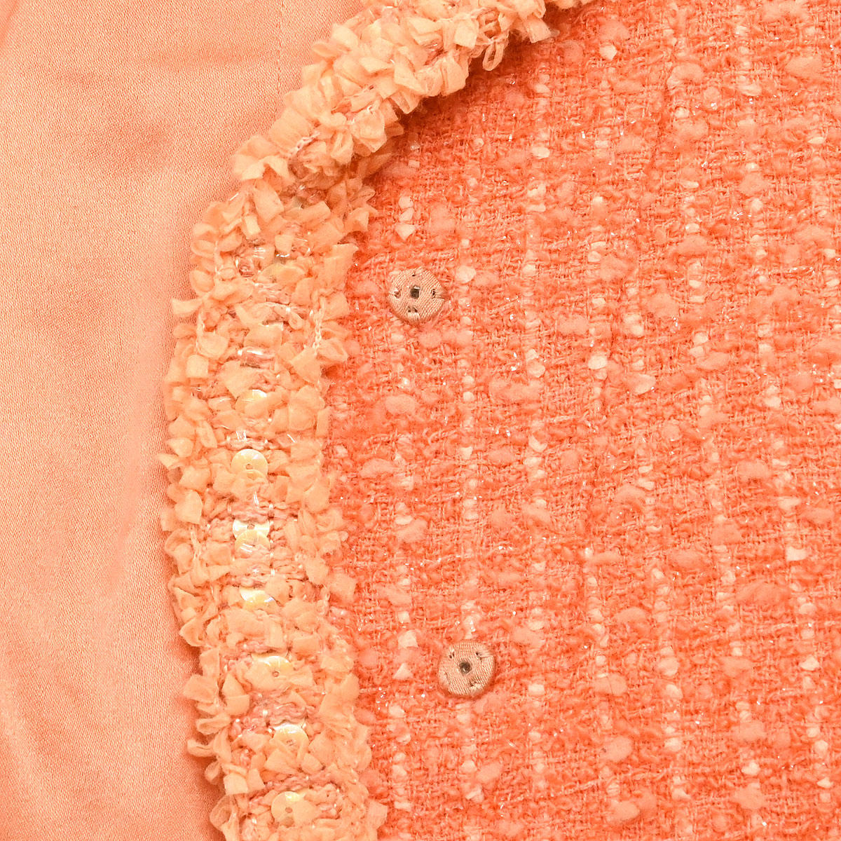 Chanel 1995 Setup Suit Jacket Skirt Salmon Pink #38