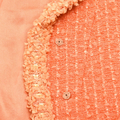 Chanel 1995 Setup Suit Jacket Skirt Salmon Pink #38