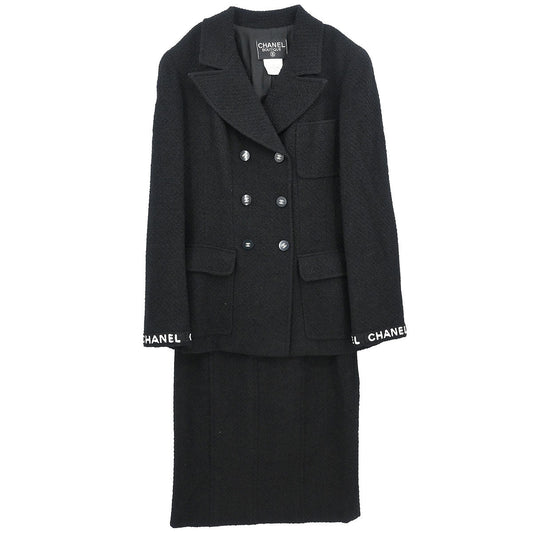 Chanel 1995 Setup Suit Jacket Skirt Black #42