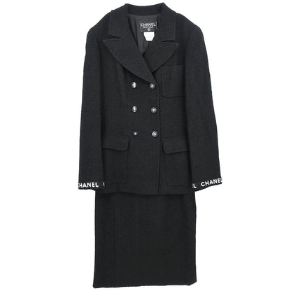Chanel 1995 Setup Suit Jacket Skirt Black  #42