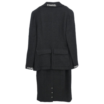 Chanel 1995 Setup Suit Jacket Skirt Black  #42