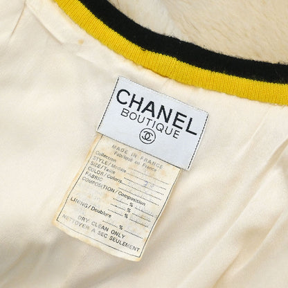 Chanel * 1994 Long Sleeve Alpaca Jacket Coat Ivory #38