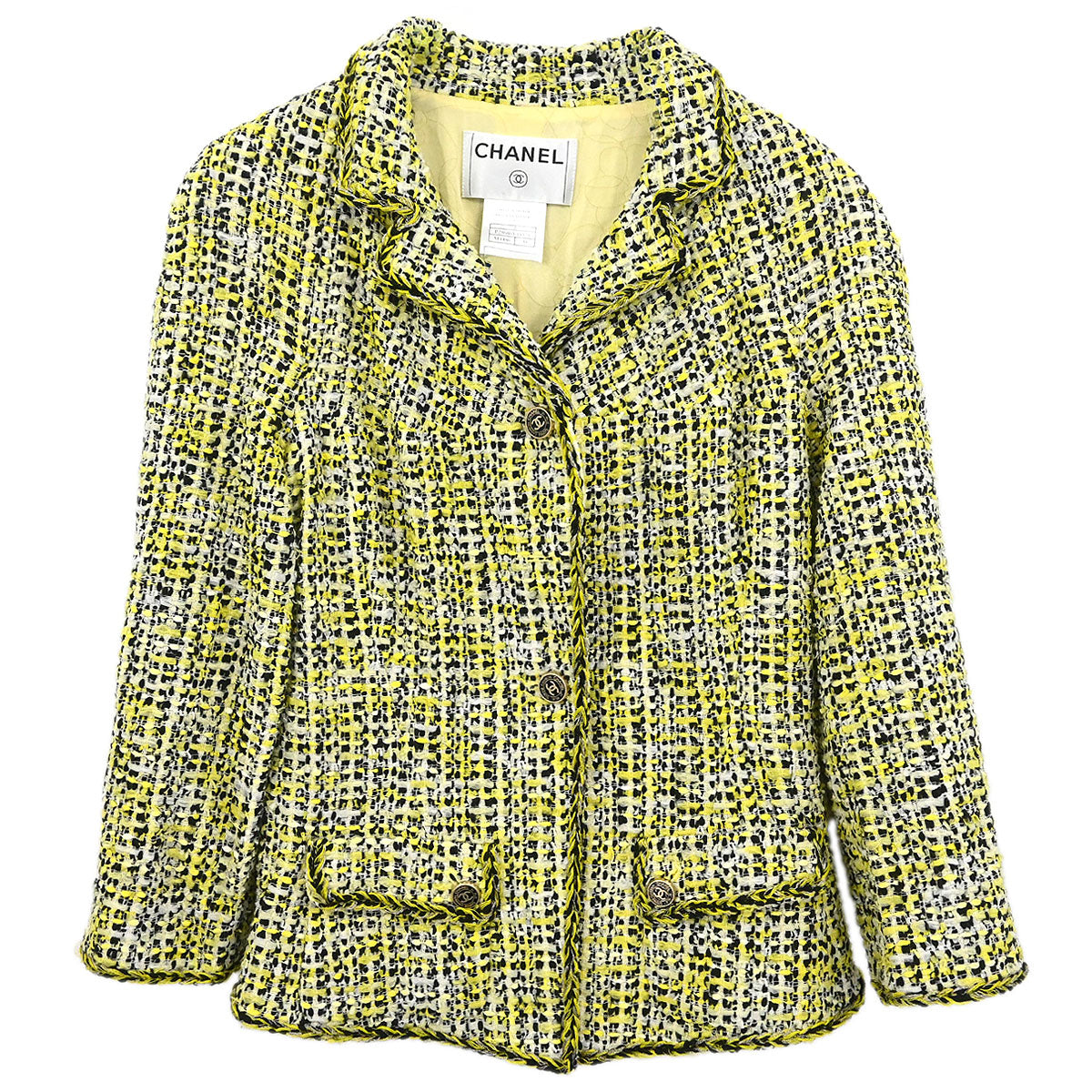 Chanel 2006 Single Breasted Jacket Yellow #38