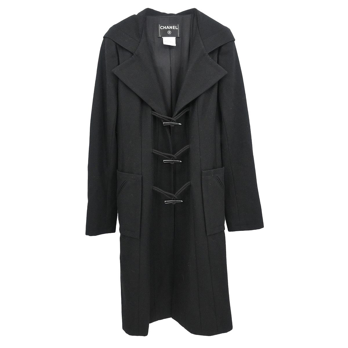 Chanel 2006 Single Breasted Duffel Coat Black #36