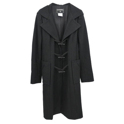 Chanel 2006 Single Breasted Duffel Coat Black #36