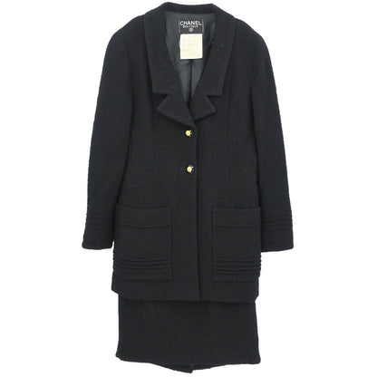 Chanel Setup Suit Jacket Skirt Black #36