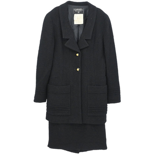 Chanel Setup Suit Jacket Skirt Black #36