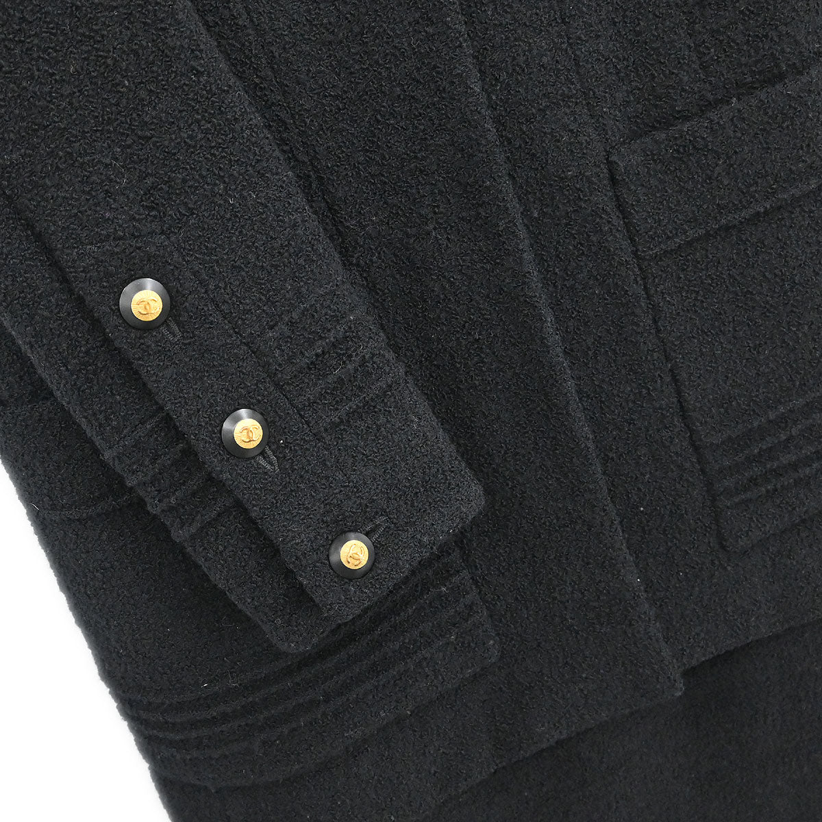 Chanel Setup Suit Jacket Skirt Black #36