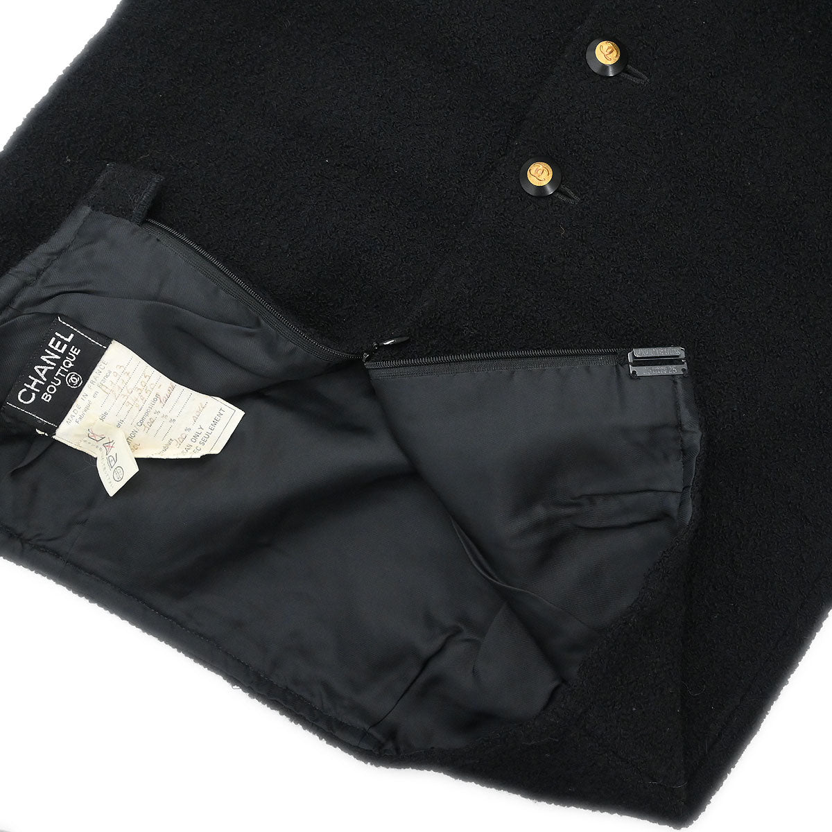 Chanel Setup Suit Jacket Skirt Black #36