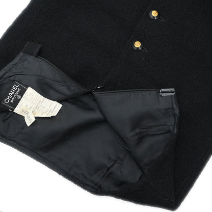 Chanel Setup Suit Jacket Skirt Black #36