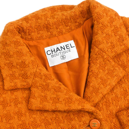 Chanel Setup Suit Jacket Skirt Orange