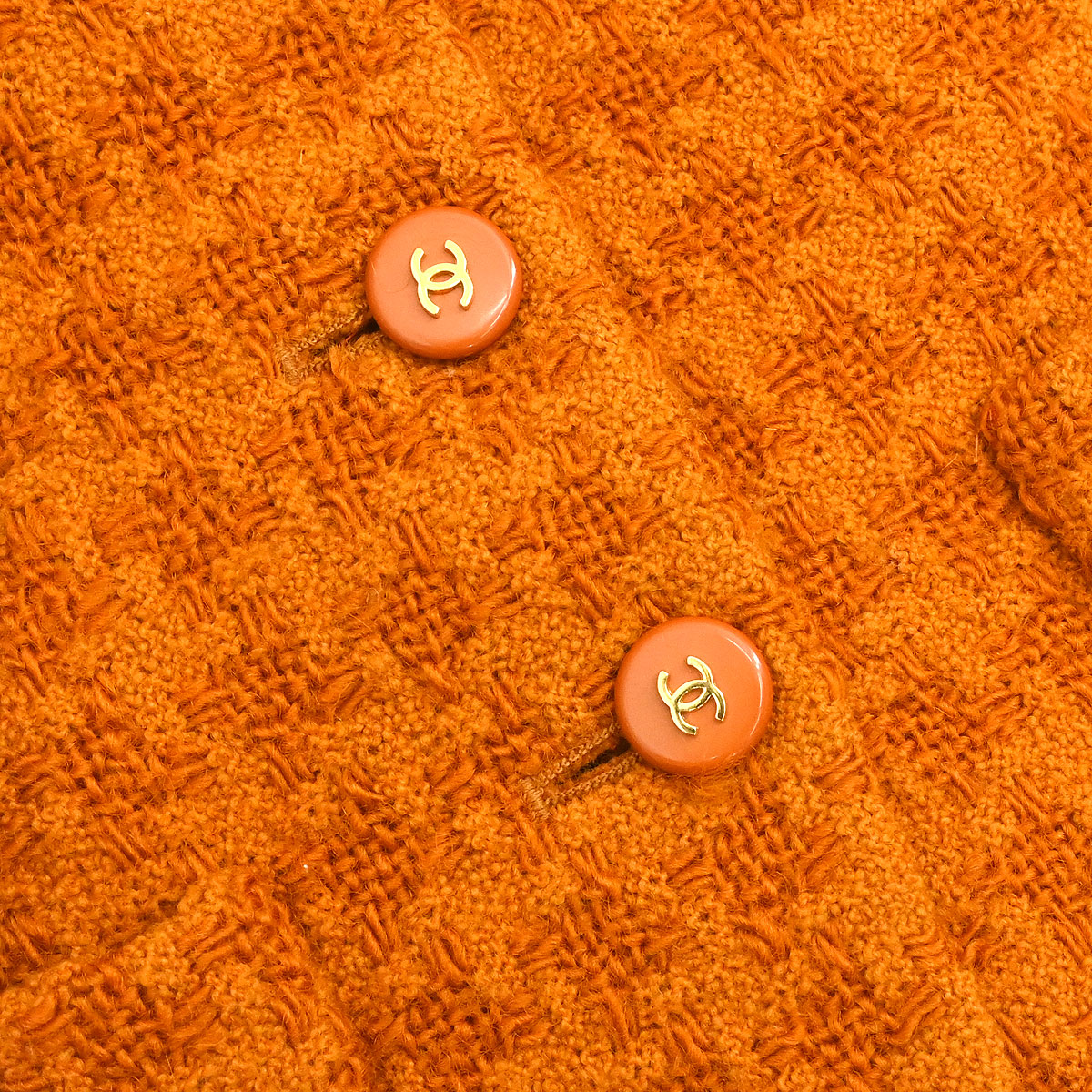Chanel Setup Suit Jacket Skirt Orange