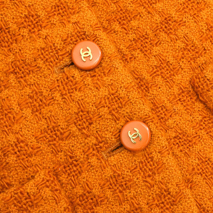 Chanel Setup Suit Jacket Skirt Orange
