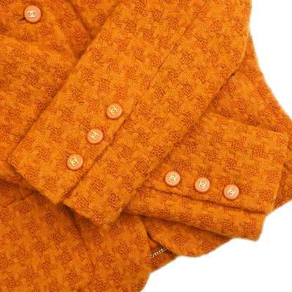 Chanel Setup Suit Jacket Skirt Orange