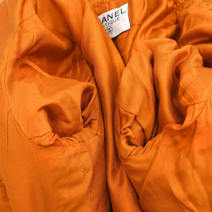 Chanel Setup Suit Jacket Skirt Orange