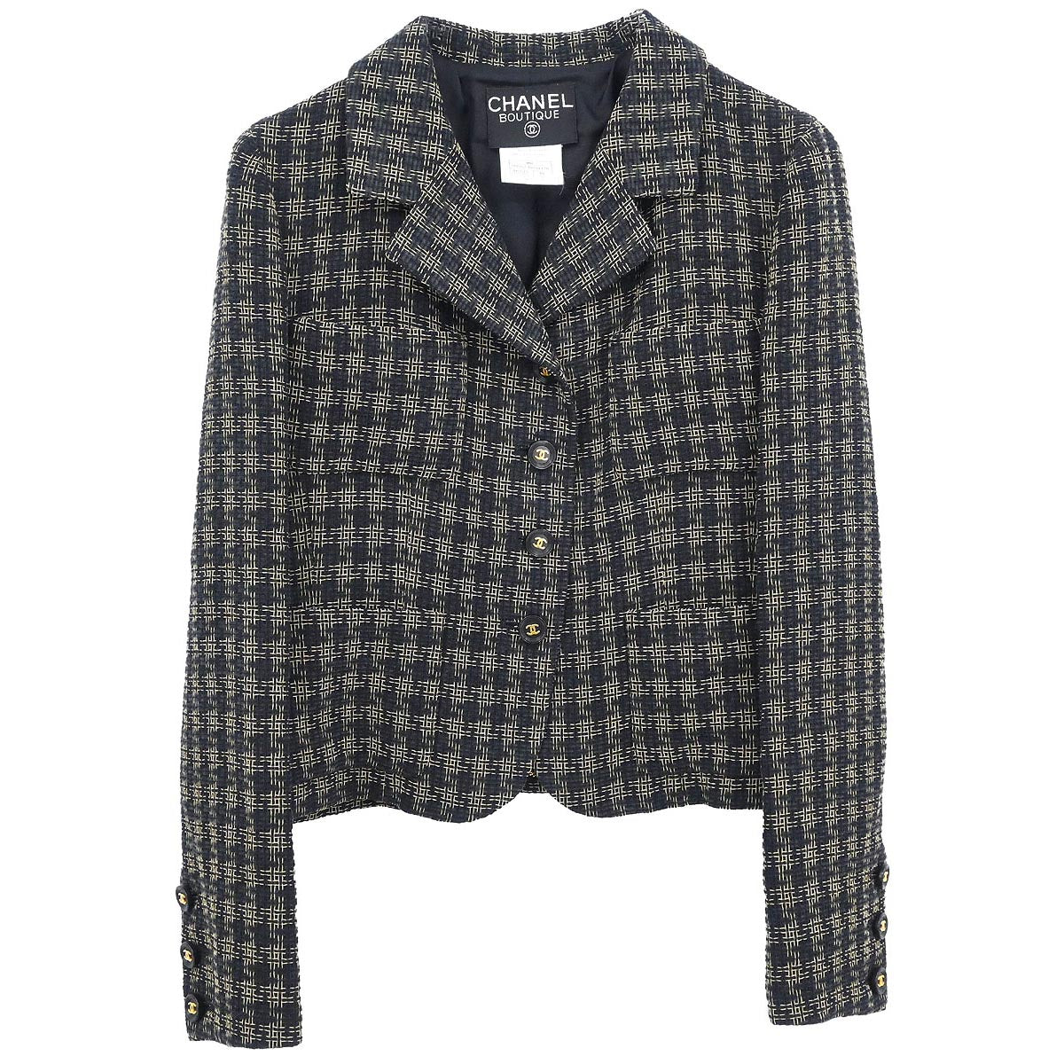 Chanel 1995 Single Breasted Jacket Black  #38