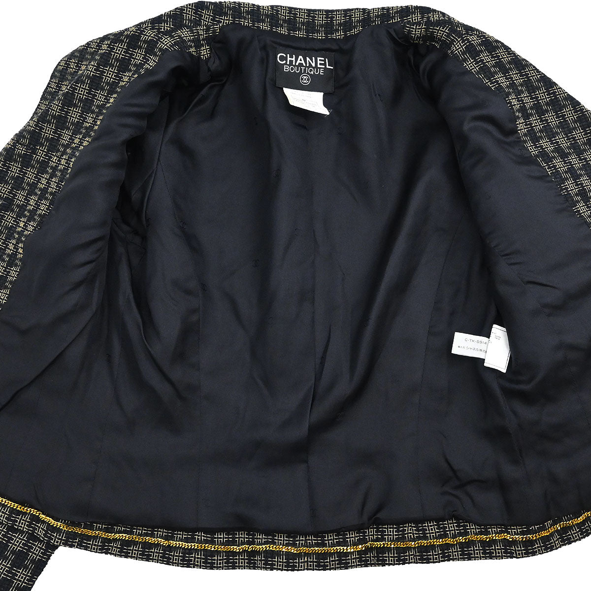 Chanel 1995 Single Breasted Jacket Black  #38