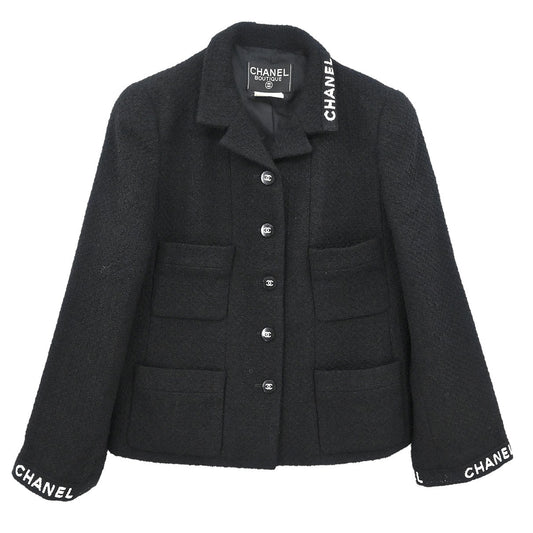 Chanel 1995 Single Breasted Jacket Black #38