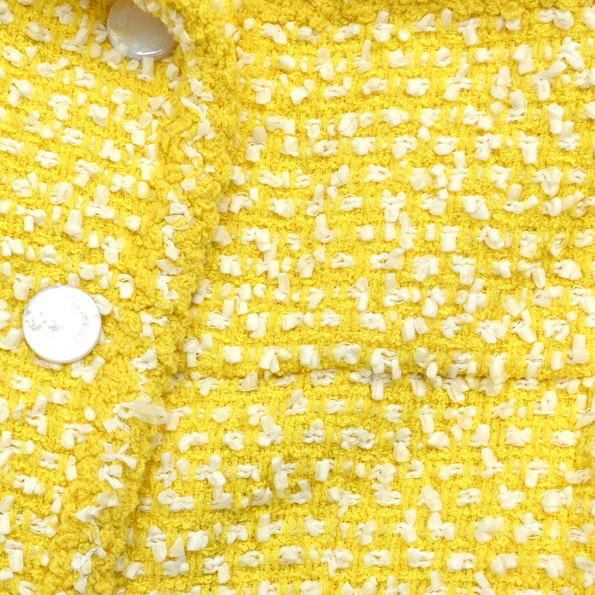 Chanel 1996 Double Breasted Jacket Tweed Yellow #42