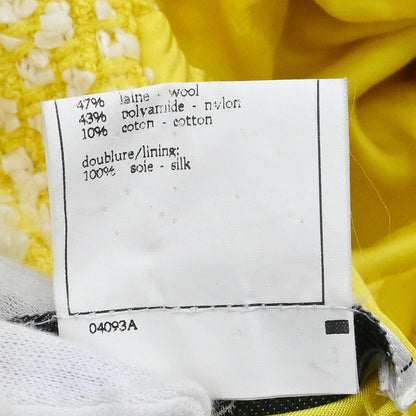 Chanel 1996 Double Breasted Jacket Tweed Yellow #42