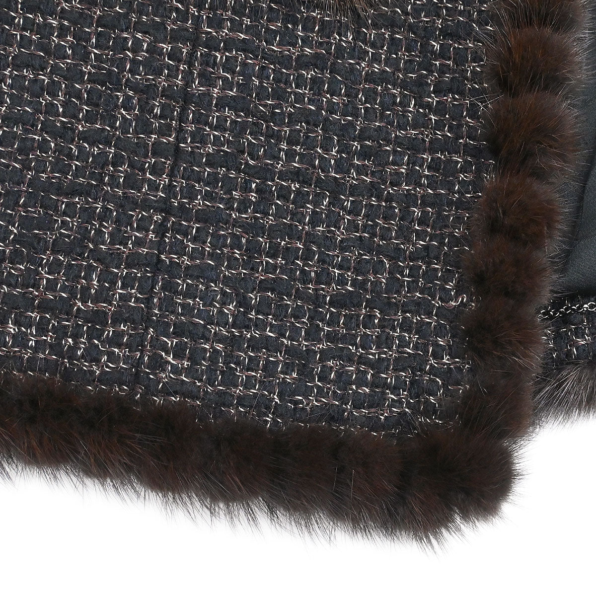 Chanel 2003 Collarless Single Breasted Tweed Jacket Brown #42