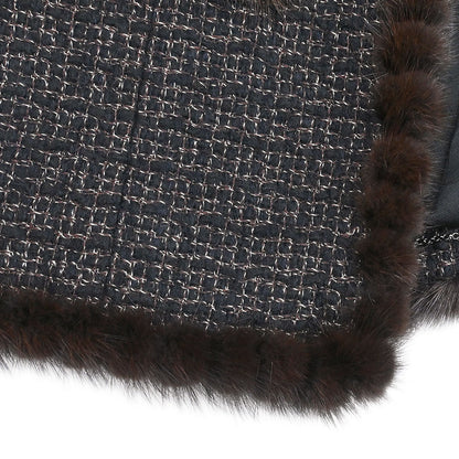 Chanel 2003 Collarless Single Breasted Tweed Jacket Brown #42