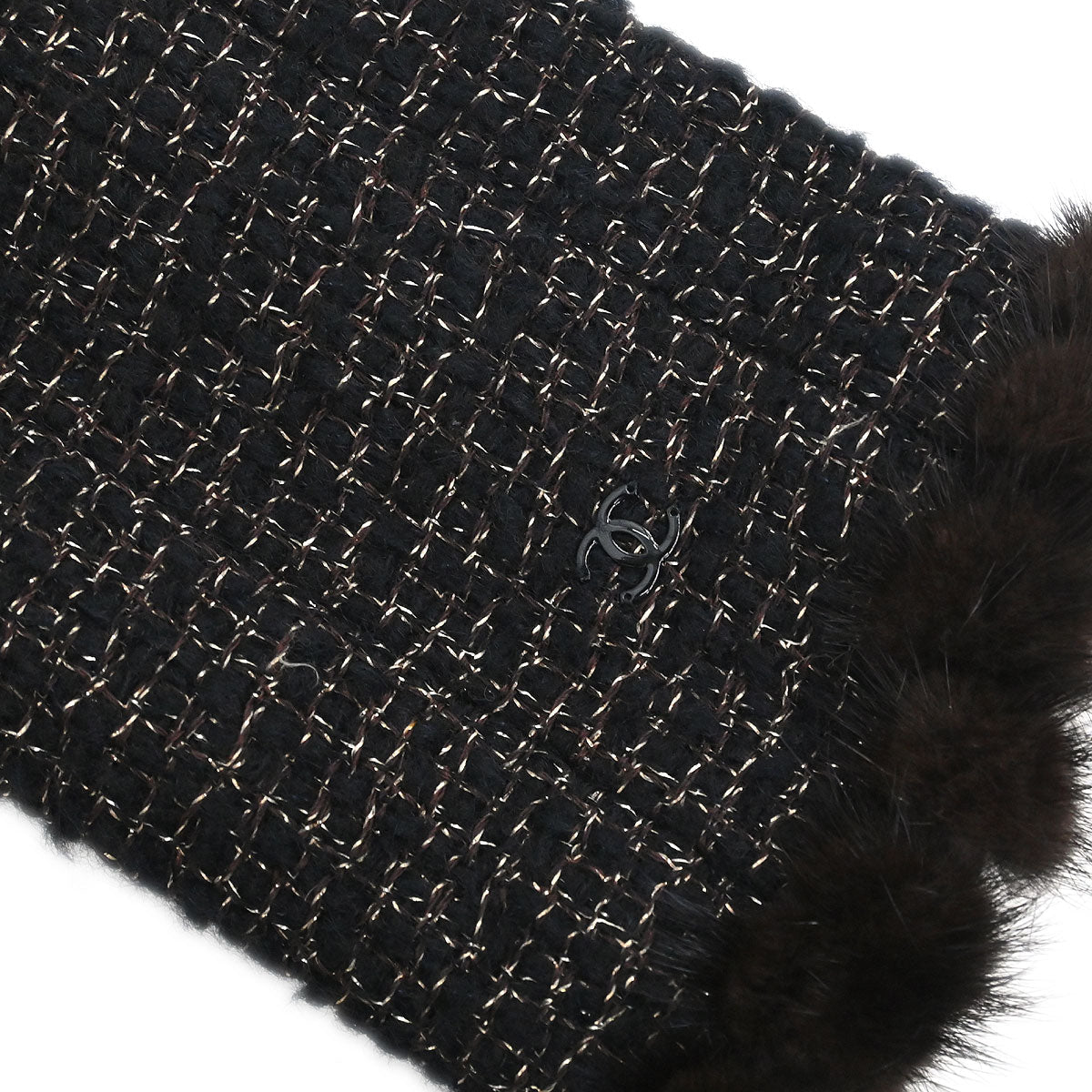 Chanel 2003 Collarless Single Breasted Tweed Jacket Brown #42