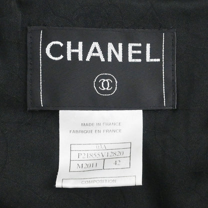 Chanel 2003 Collarless Single Breasted Tweed Jacket Brown #42