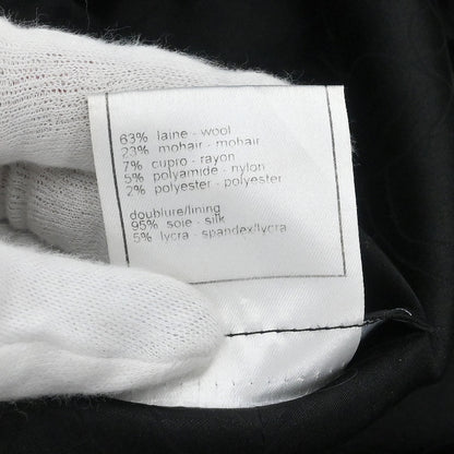 Chanel 2003 Collarless Single Breasted Tweed Jacket Brown #42