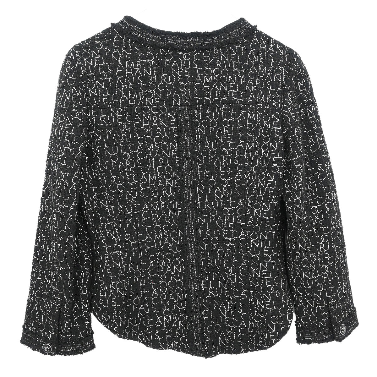 Chanel 2007 Single Breasted Collarless Jacket Black #36