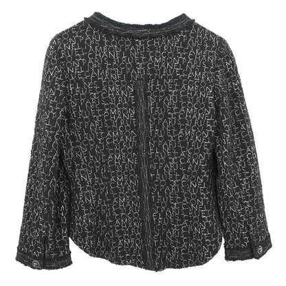 Chanel 2007 Single Breasted Collarless Jacket Black #36