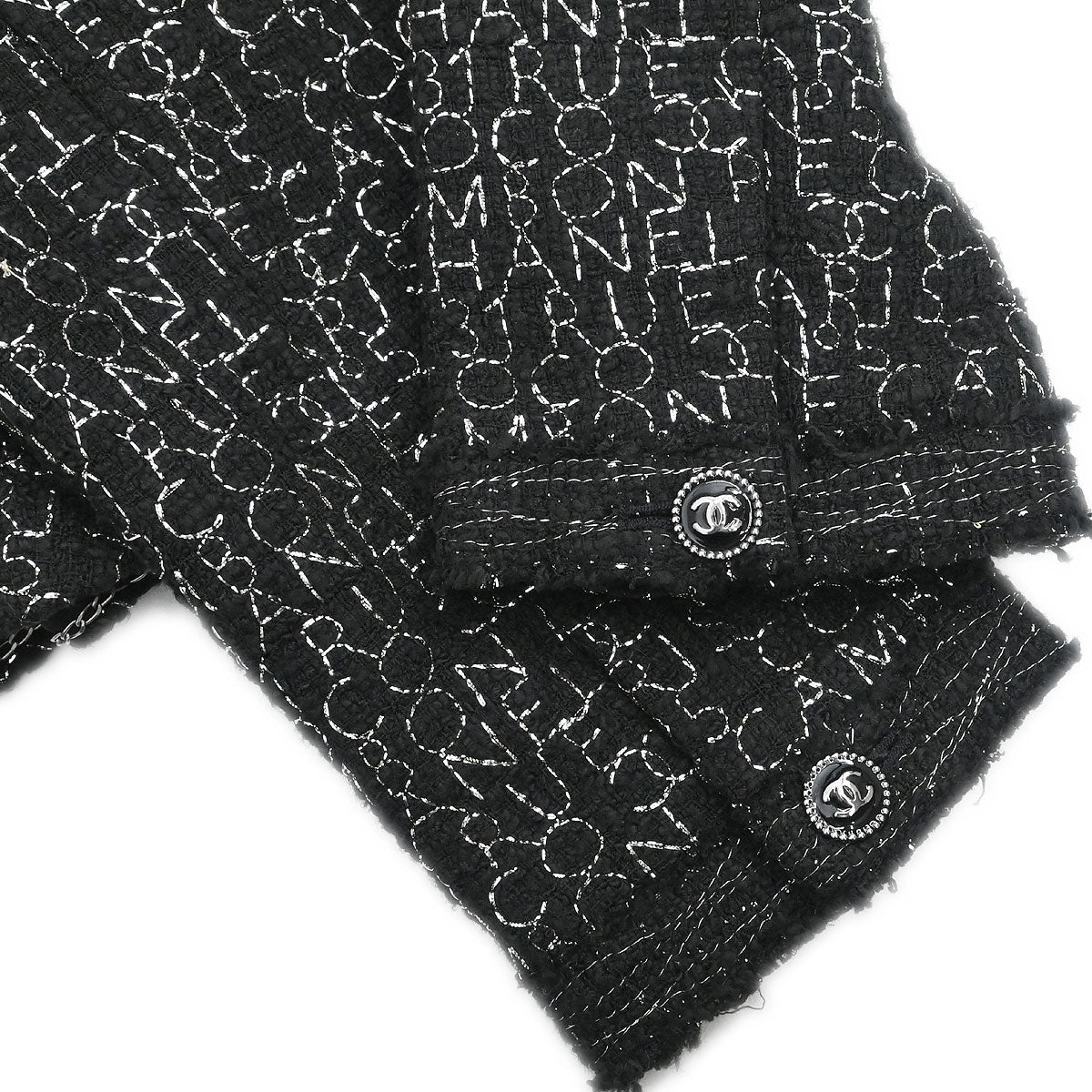 Chanel 2007 Single Breasted Collarless Jacket Black #36